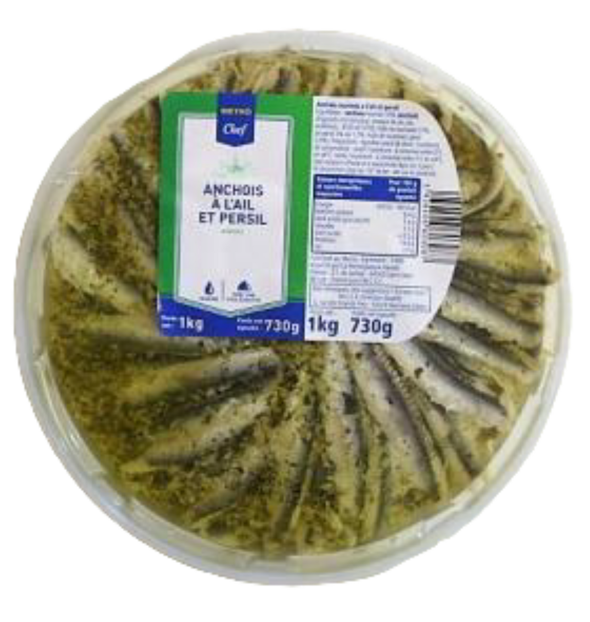 METRO Chef Anchois marinés à l'ail 1 kg