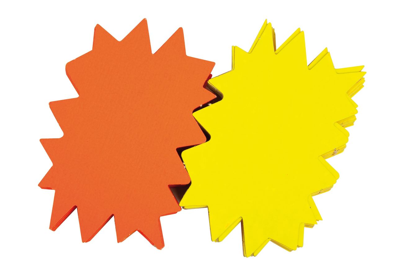 Carton fluo éclate jaune/orange 16 x 24 cm (vendu par 25)