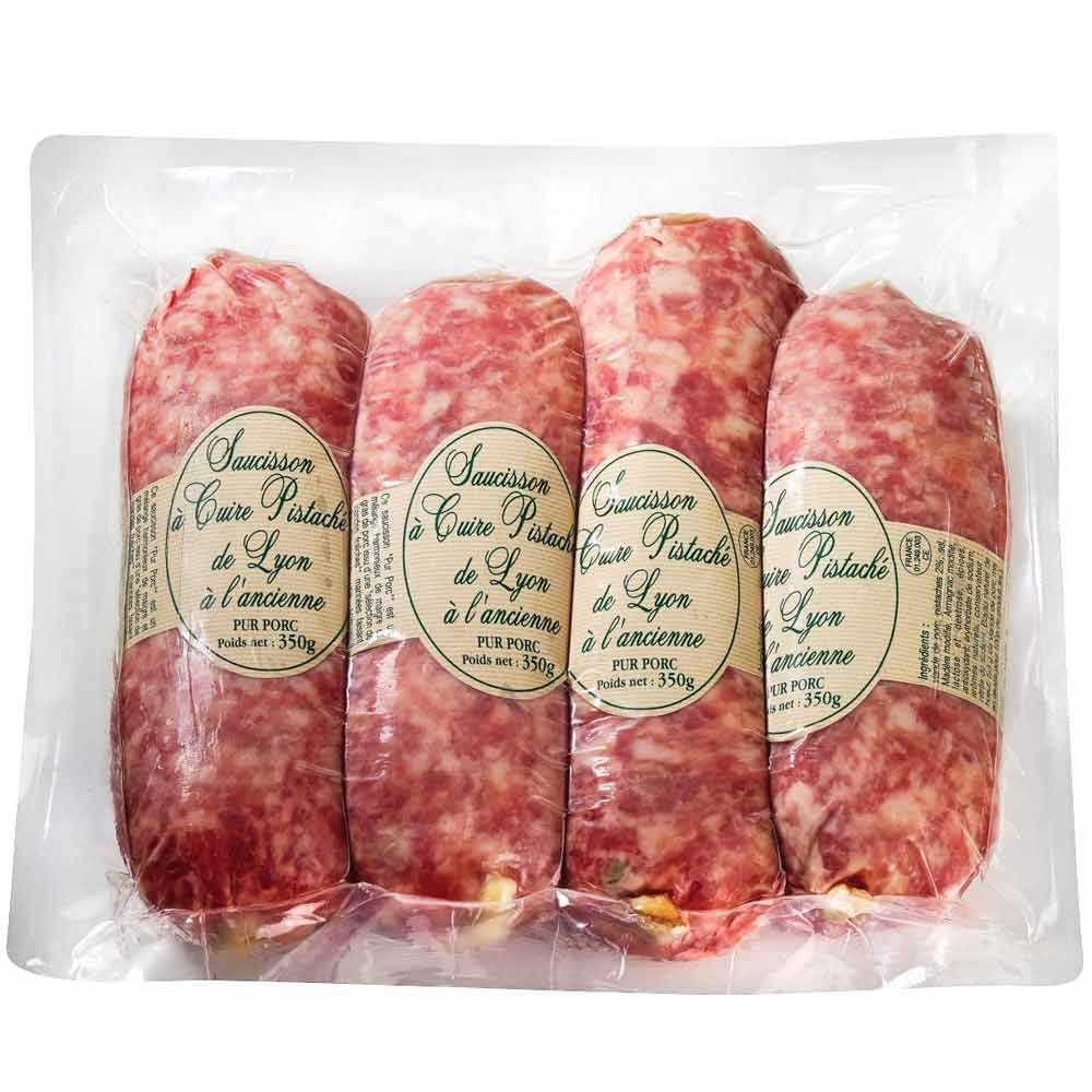 Salaisons Stemmelen Saucisson à cuire pistache de Lyon 4 x 350 g