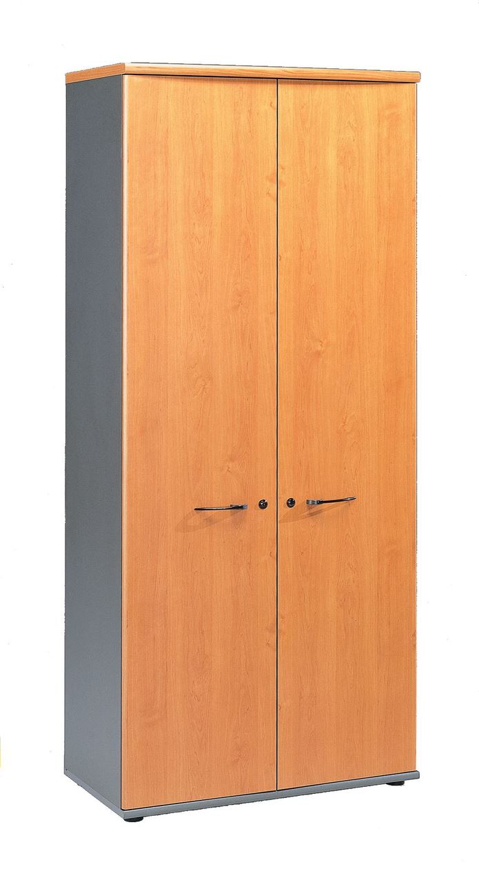 Armoire haute de bureau portes battantes Jazz aulne L.80 cm