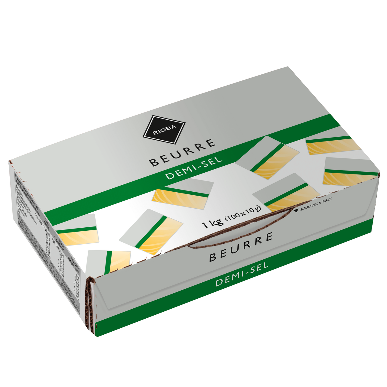 RIOBA Beurre demi-sel portion 100 x 10 g soit 1 kg