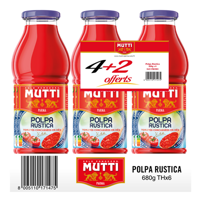 Tomate Pelee Concassee Polpa Rustica 700 G Mutti Metro