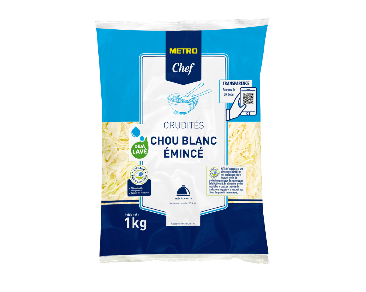 METRO Chef Chou blanc émincé UE sachet 1 Kg