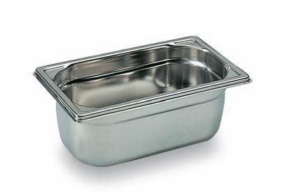 Bac gastro inox GN 1/4 H.10 cm plein sans anses Bourgeat