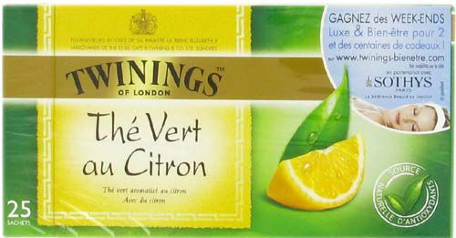Twinings Thé vert citron 25 sachets soit 50 g