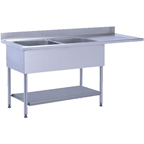 Tournus Equipement Plonge 2 bacs + égouttoir à droite 160 x70 cm