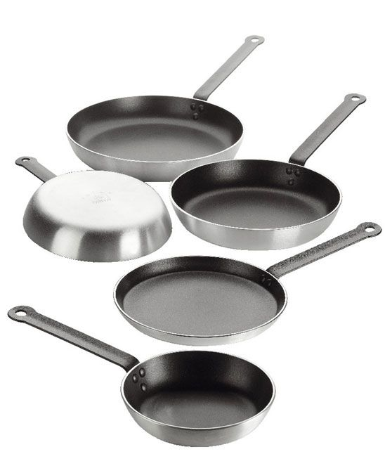 METRO PROFESSIONAL Poêles aluminium anti-adhésive x 4 + 1 crêpière