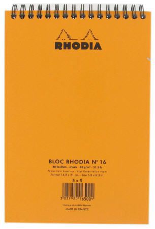 Bloc note reliure intégrale N°16 A5 Rhodia