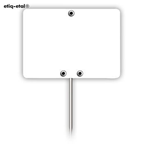 Etiq Etal Etiquette 7 x 5 cm pique inox blanc x 10