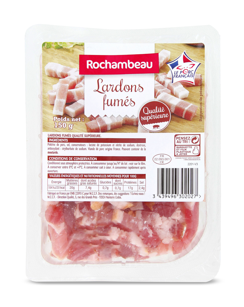 Rochambeau Lardons fumés supérieur 150 g