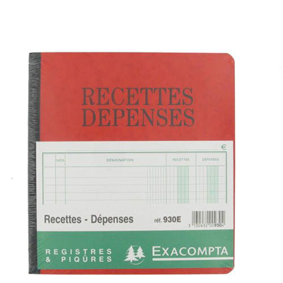 Exacompta 930E cahier Recette Dépense 80 Pages
