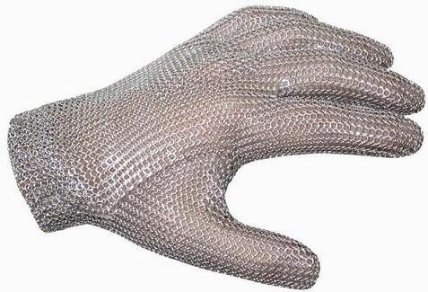 Gant en cotte de maille inox rouge taille M Matfer