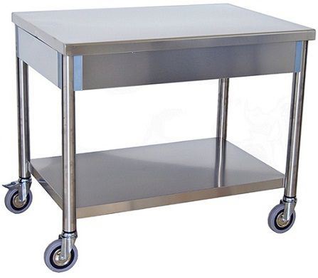 Table inox mobile 100 x 70 x 85 cm