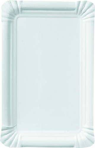 Assiette rectangulaire jetable blanche 13 x 20 cm (vendu par 250)