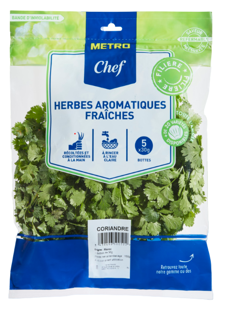 METRO Chef Coriandre France ou Italie ou Espagne ou Maroc ou Israël ou Kenya botte de 30g