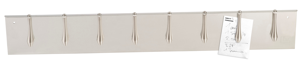 Pince porte fiches Inox,Pinceà onglets 12 cm pour la cuisine,la restauration,le restaurant, 2 Pcs Support pour billets de commande,Pince Porte Fiches en Inox Montage mural,Système fixation fiable 