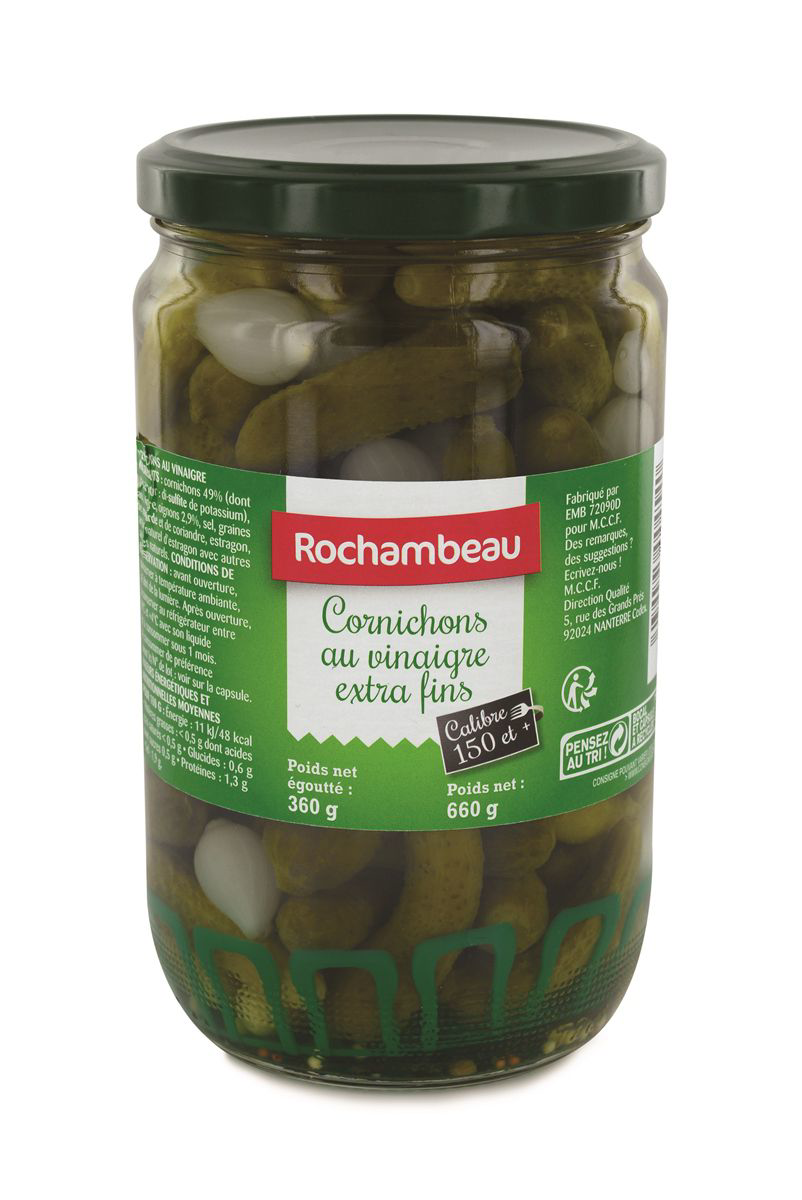 Rochambeau Cornichons aux vinaigres extra-fins 72 cl