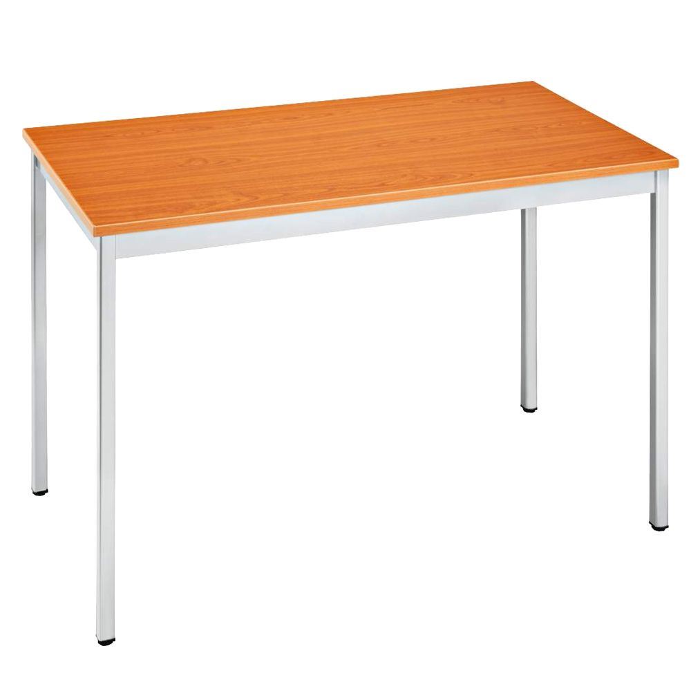 Table de réunion Modulaire rectangle merisier aluminium 120 x 60 cm