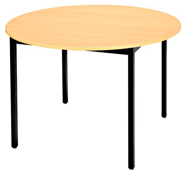 Table de réunion Modulaire ronde hêtre noir Diam.110 cm