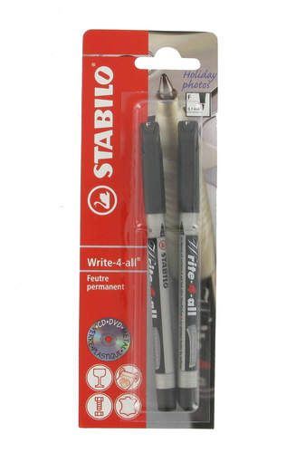 Stylo feutre permanent Write 4 All noir x 2