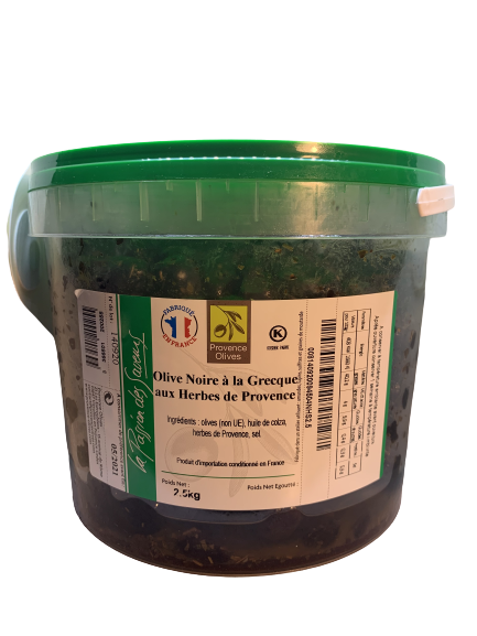 Olive noire à la grecque aux herbes 2.5 kg Maroc