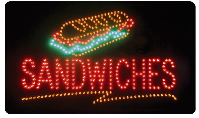 Enseigne lumineuse Sandwiches Leds 56 x 33 cm