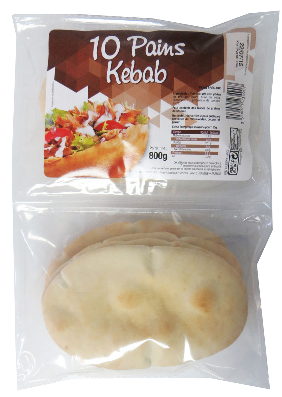 La Boulangere Pains Kebab 10 pièces