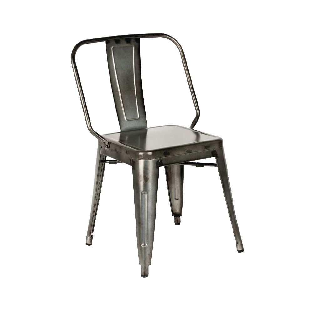 GHP Chaise bistrot Iron en acier gris