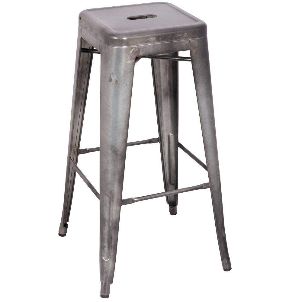 GHP Tabouret de bar Iron gris métal