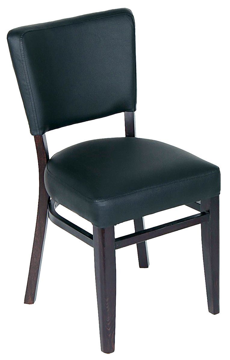 Chaise bistrot Gloria wengé revêtement noir