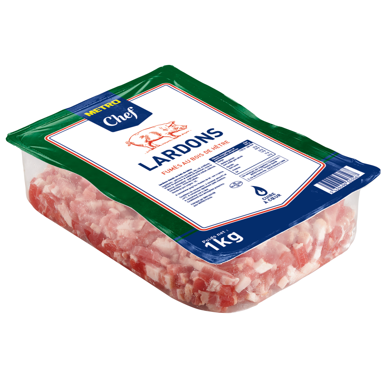 METRO Chef Lardons fumés au bois de hêtre 1 kg