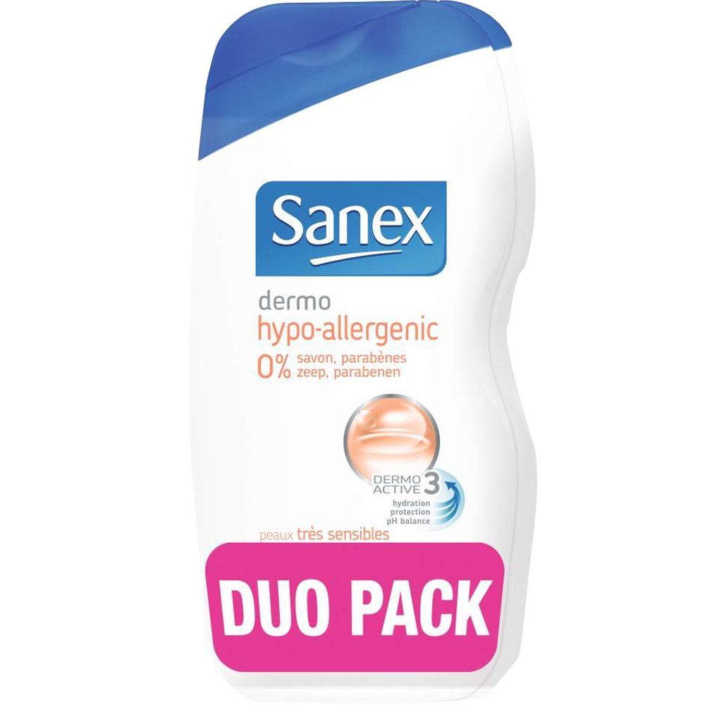 Gel douche hypoallergénique 500 ml (vendu par 2) Sanex