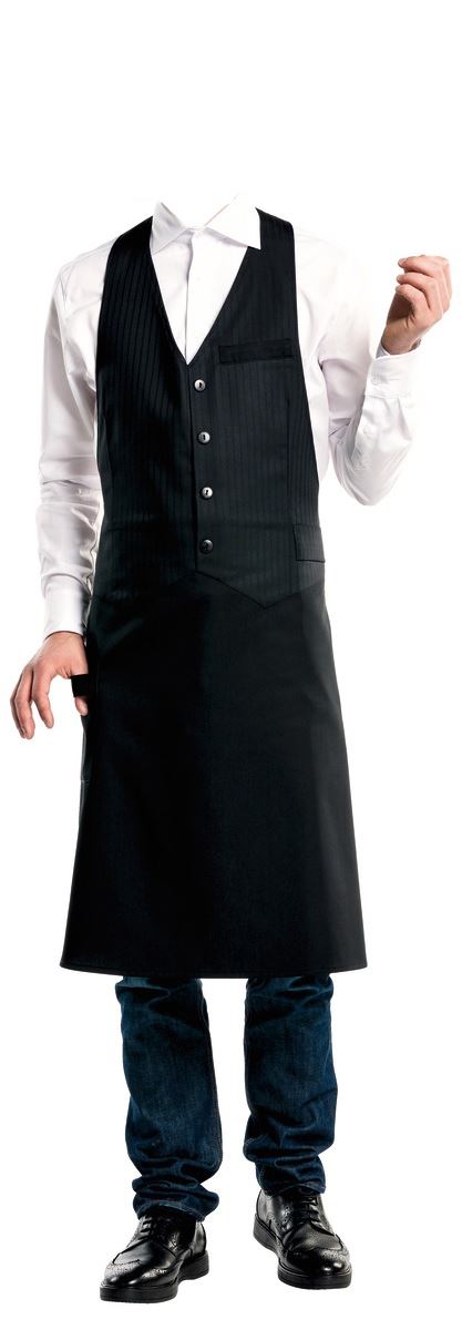 Tablier bistro noir demin TU