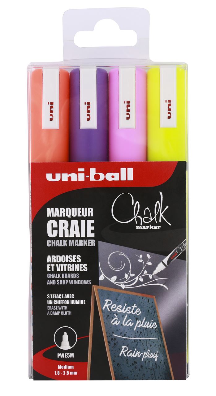Marqueur craie Chalk pointe conique coloris assortis x 4