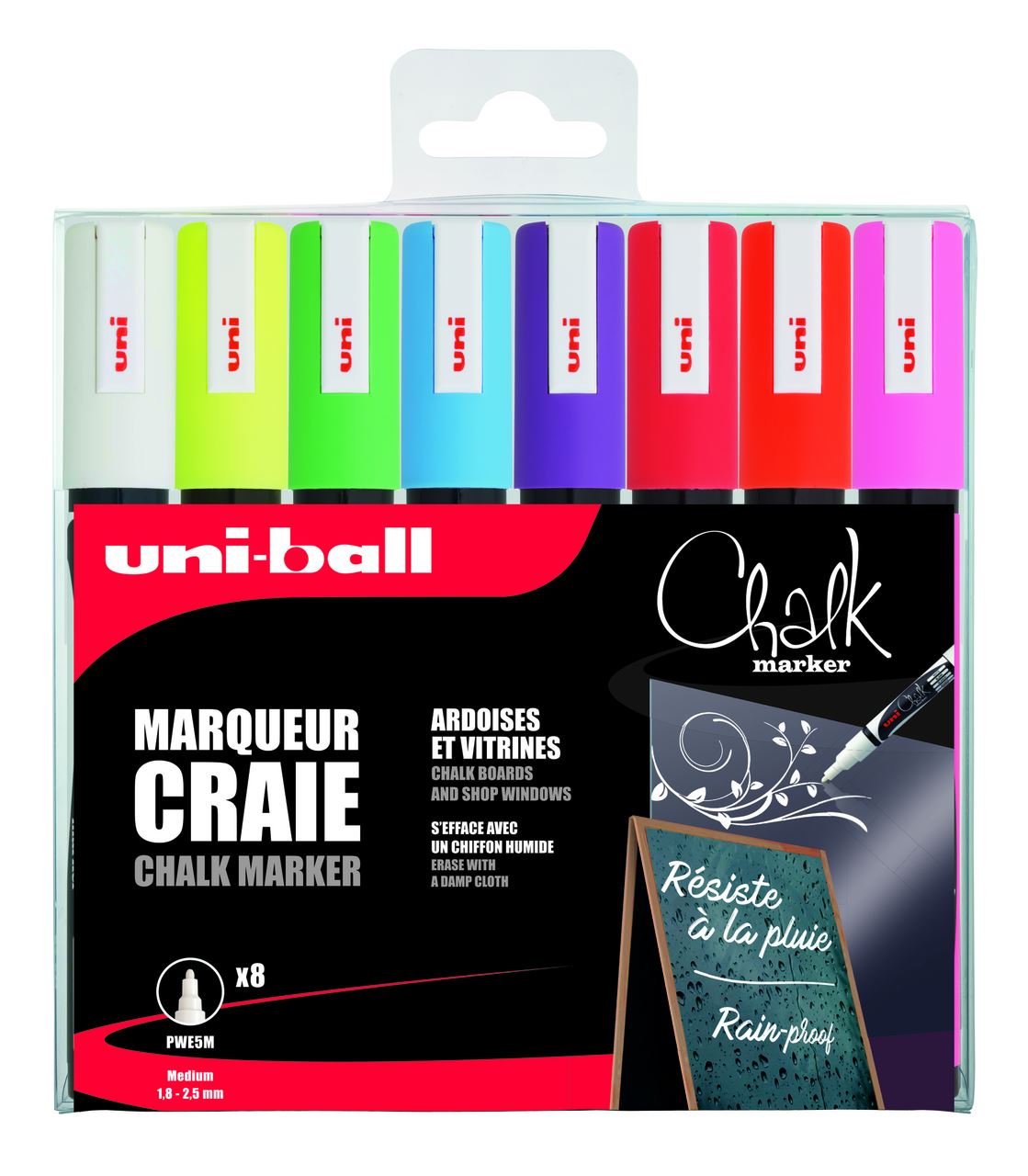 Marqueur craie Chalk pointe conique coloris assortis x 8