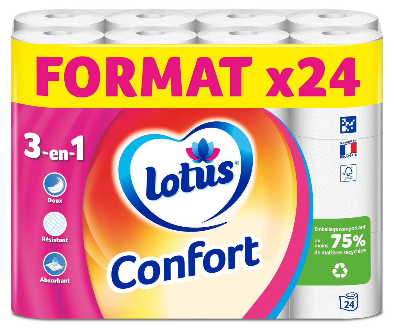 Lotus Papier toilette rouleau x 24