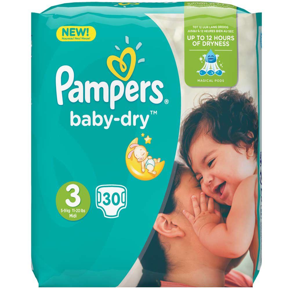 Couche Baby Dry Taille 3 x 30 Pampers