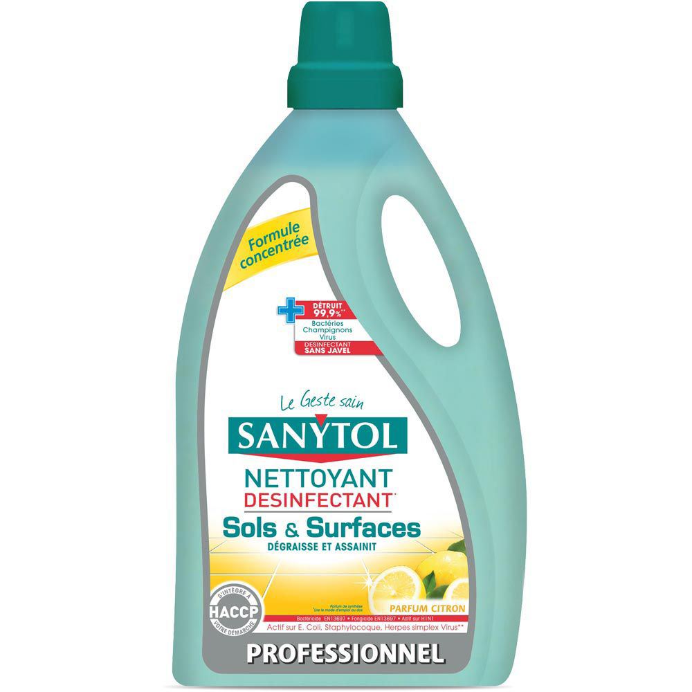 Nettoyant désinfectant sol et surfaces citron 5 L Sanytol