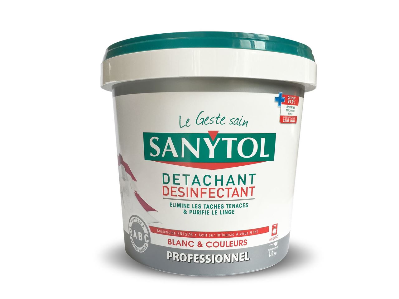 Détachant désinfectant linge en poudre 1.5 kg Sanytol