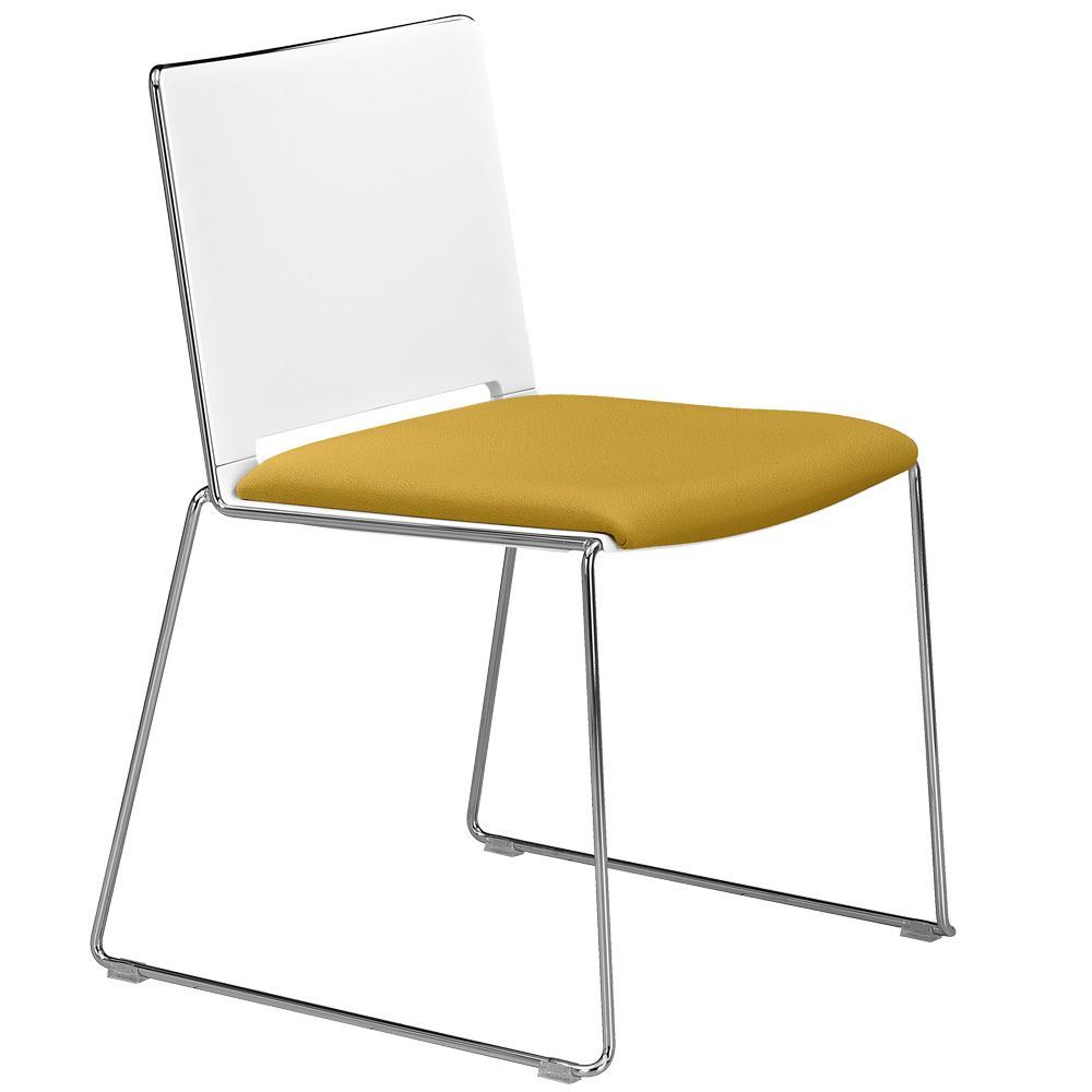 Chaise visiteur Flora blanc et orange