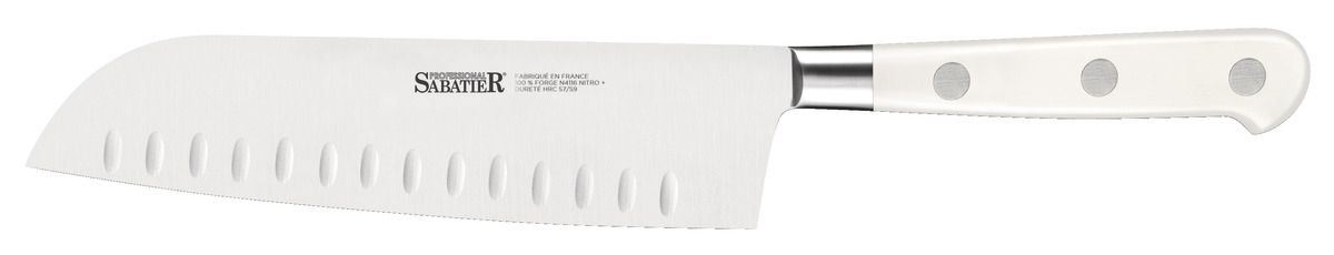 Couteau japonais Santoku Toque blanche 18 cm Professional Sabatier
