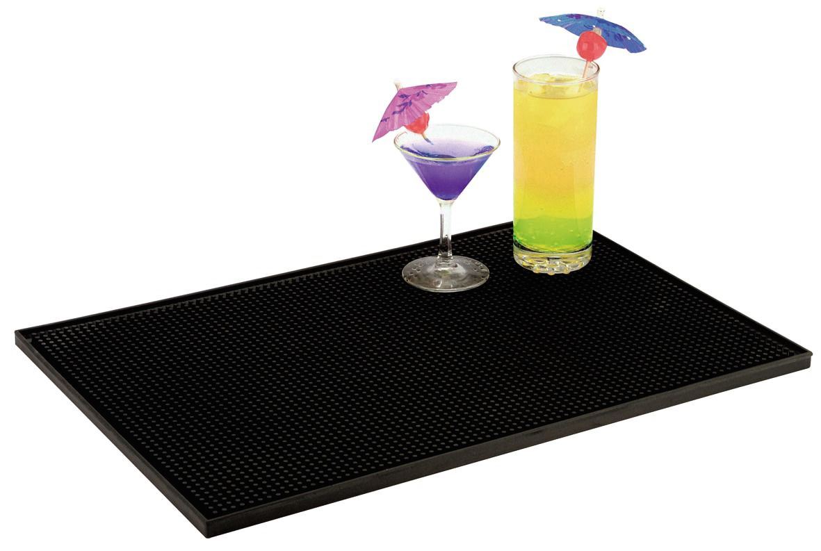 Tapis de bar noir caoutchouc 60 x 8.5 cm