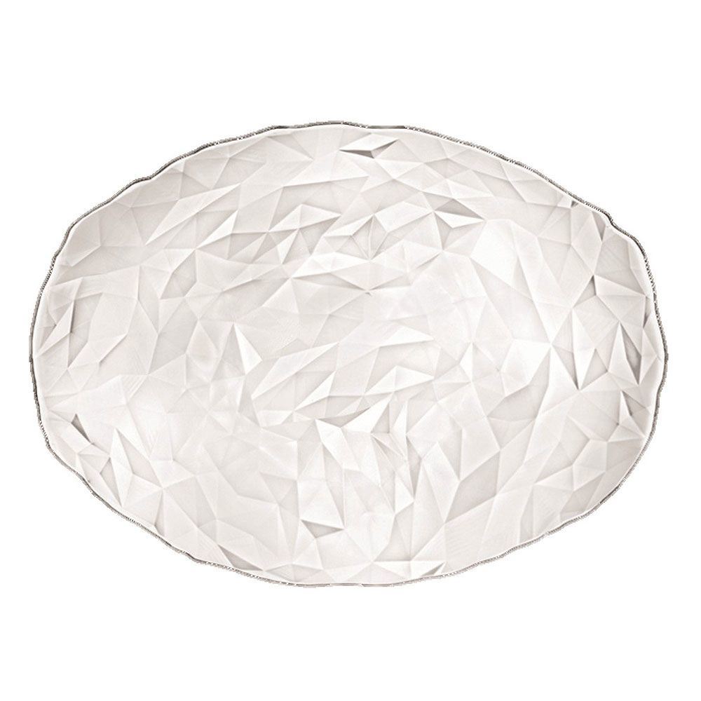 Assiette plate ovale Diamond transparent 35 x 26 cm Bormioli Rocco