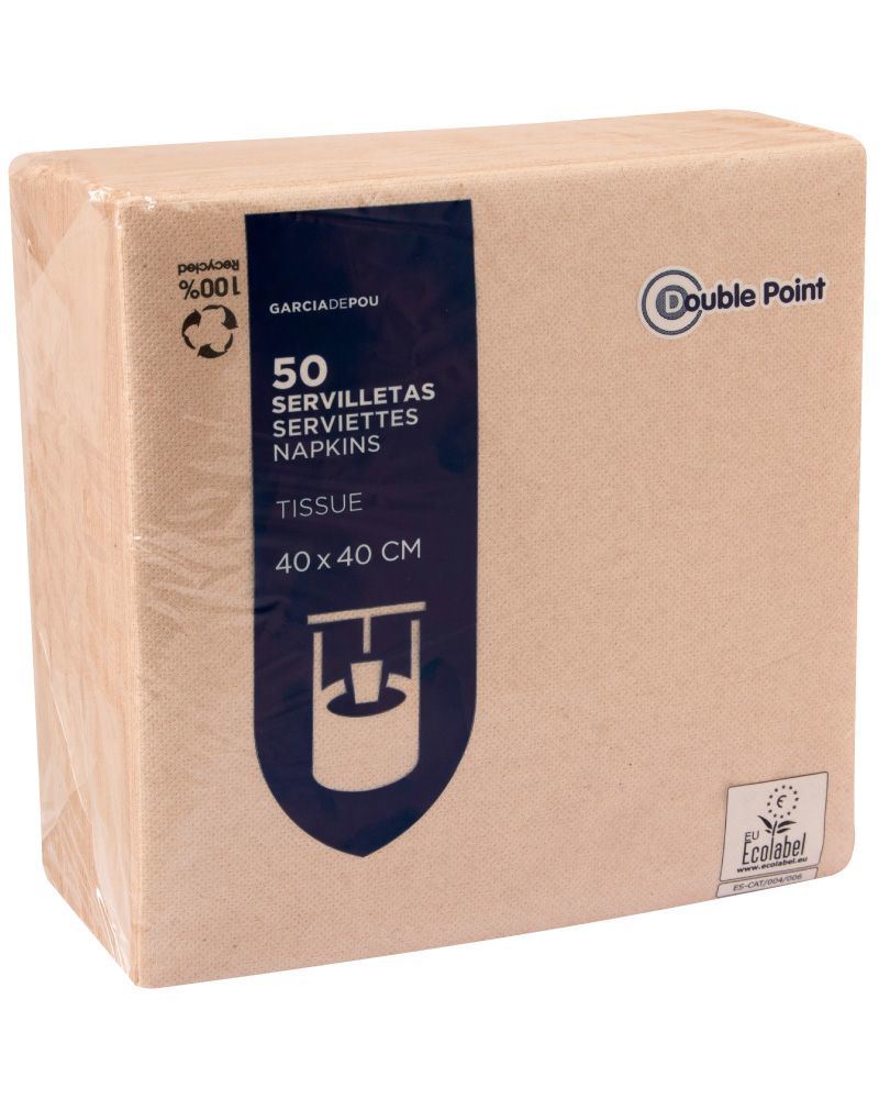 Serviette jetable dble point recyclé H.39 x L.39 cm x 50 Garcia de Pou - 191.11