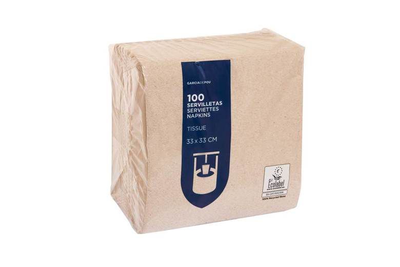 Serviette jetable 2 plis recyclé H.33 x L.33 cm x 100 Garcia de Pou - 102.67