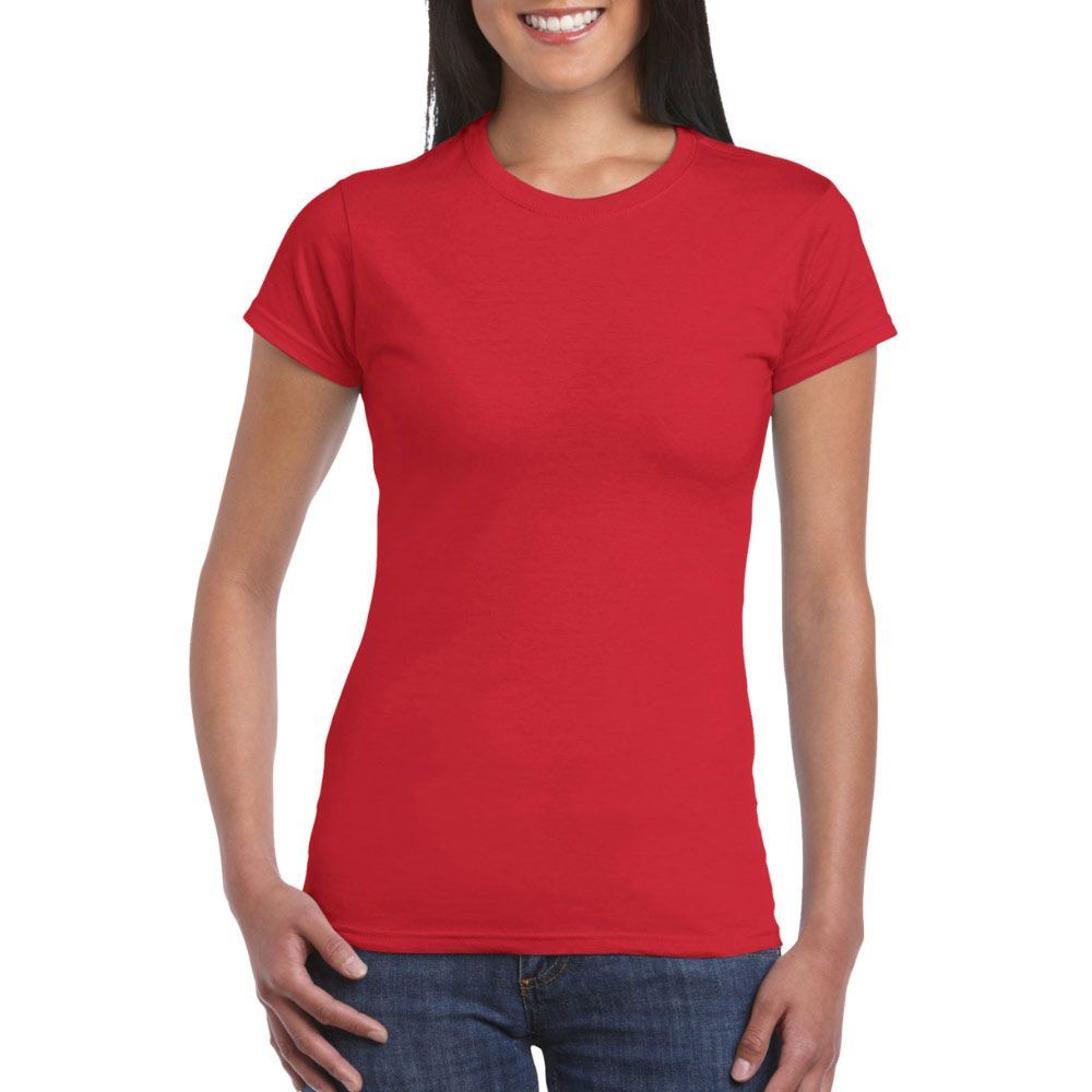 Tee-shirt femme col rond rouge T.S