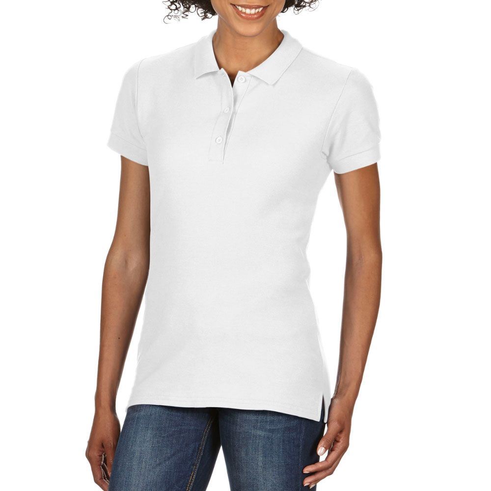 Polo femme manches courtes blanc T.S