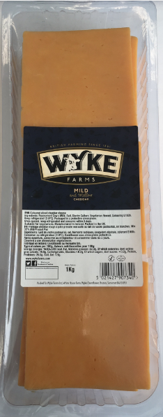 Wyke Farms Cheddar Rouge 50 tranches 9 x 9 cm 1 kg
