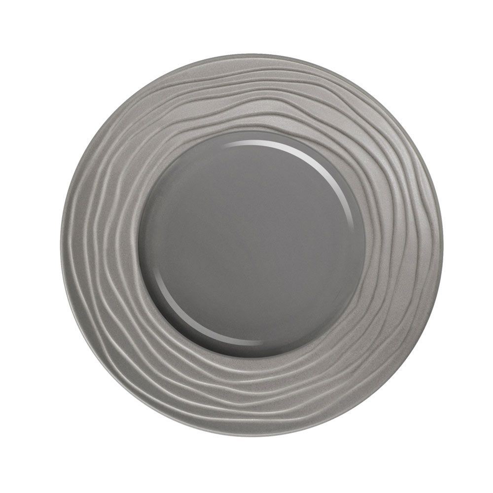 Assiette plate ronde Escale gris 27.5 cm Medard de Nobla