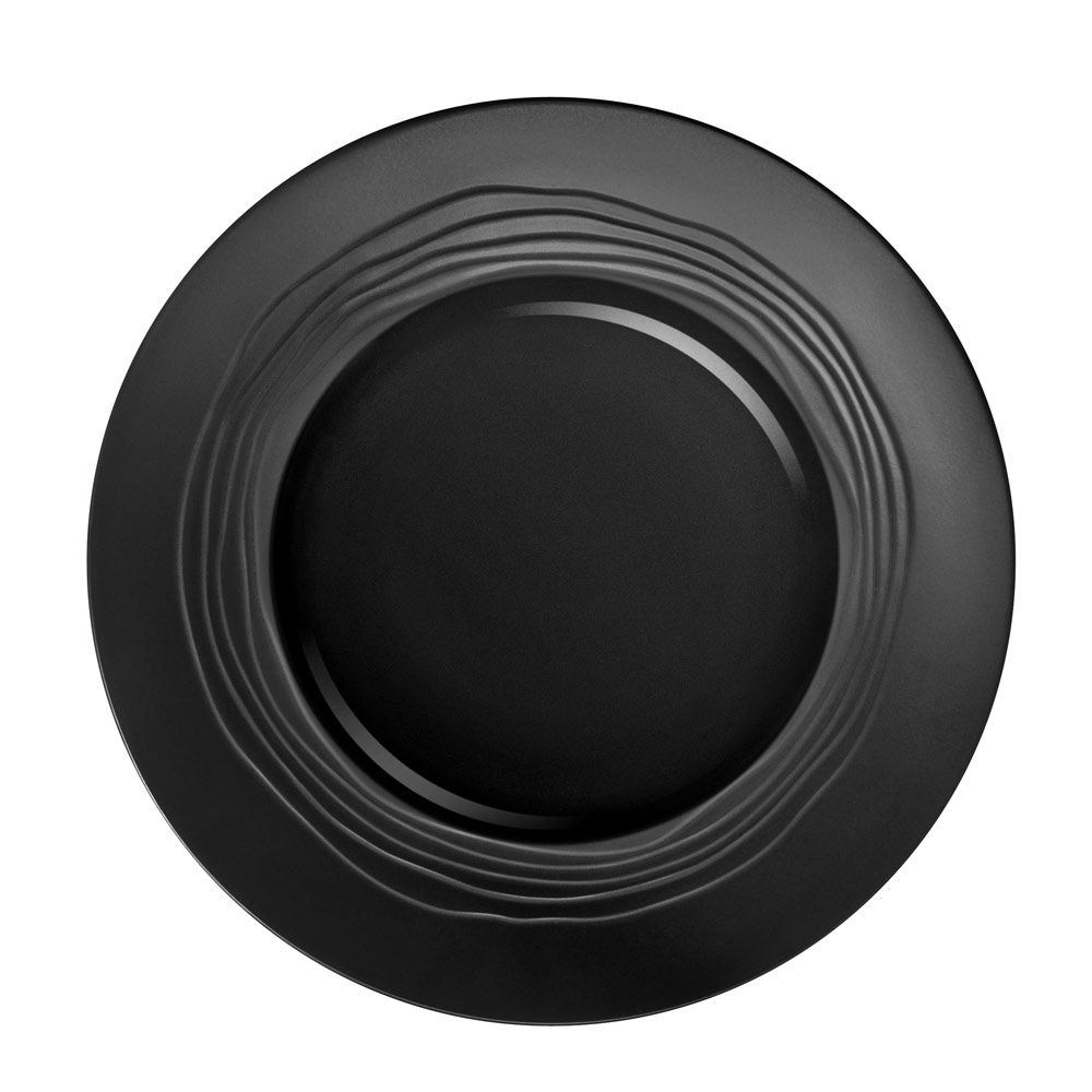 Assiette plate ronde Escale noir 27.5 cm Medard de Nobla
